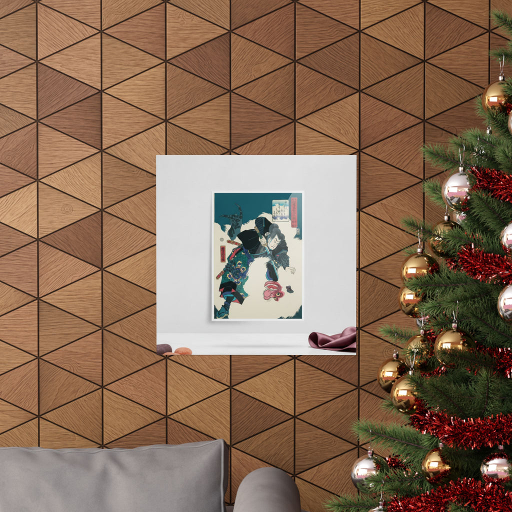 Product Marketing — The Warrior Slaying The Giant White Hihi — Matte Poster