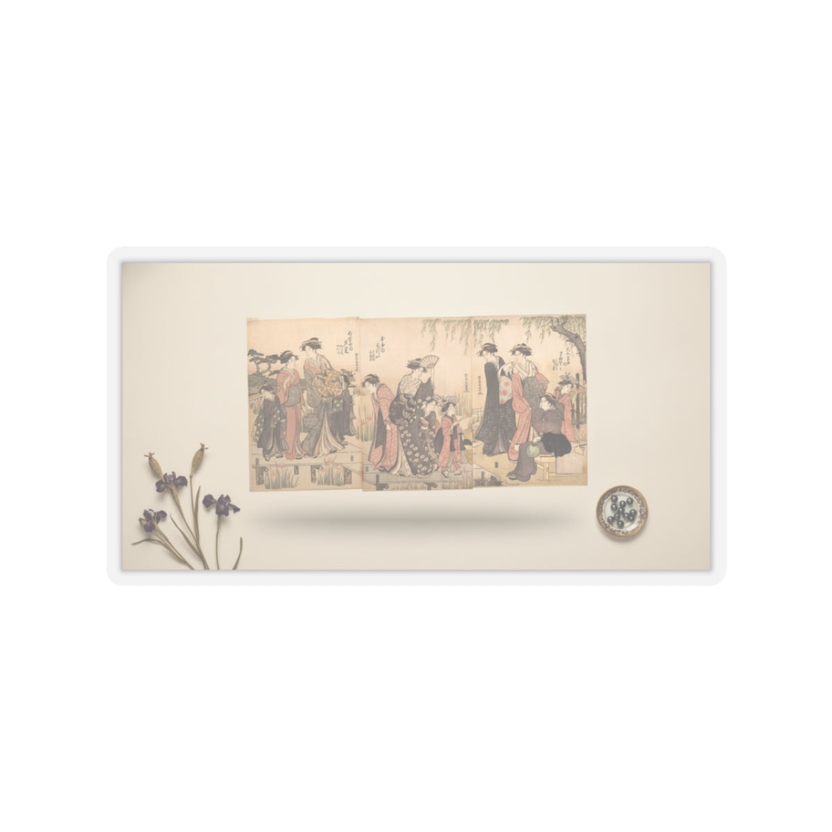 Product Marketing — Courtesans In An Iris Garden — Kiss-Cut Sticker