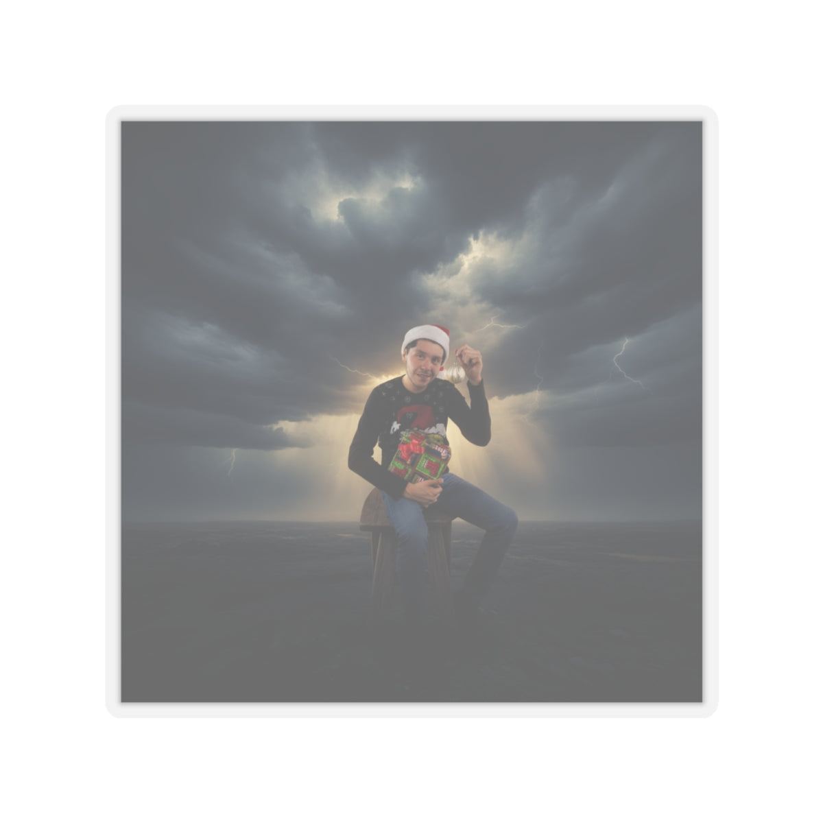 Dramatic Storm — Person — Kiss-Cut Sticker