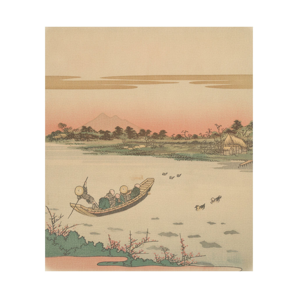 Southern Sunset — Boat Ferrying Across River — Matte Poster