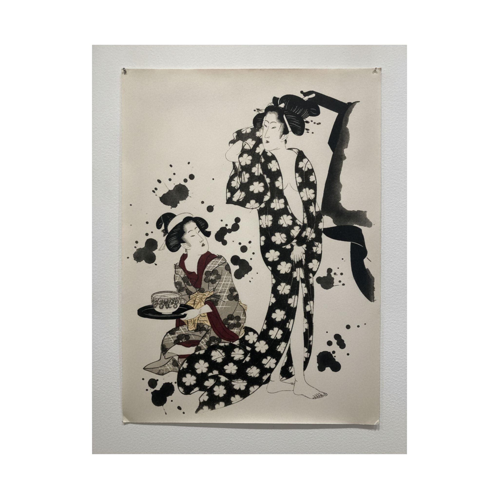 Watercolor — Young Woman Making Her Toilet — Matte Poster