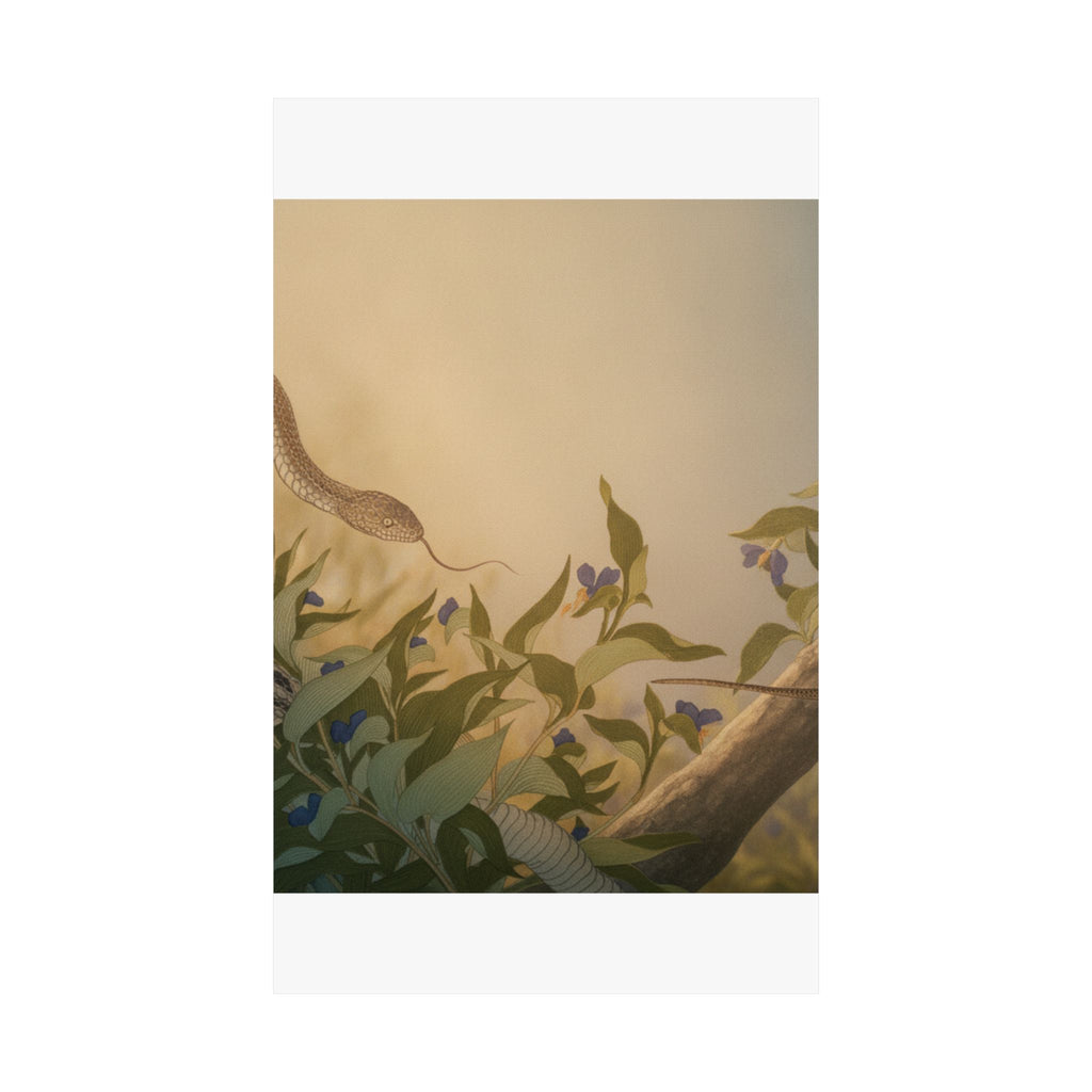 Scenic Nature — Rat Snake (Hebi); Lizard Or Skink (Tokage), From The Picture Book Of Crawling Cr — Matte Poster