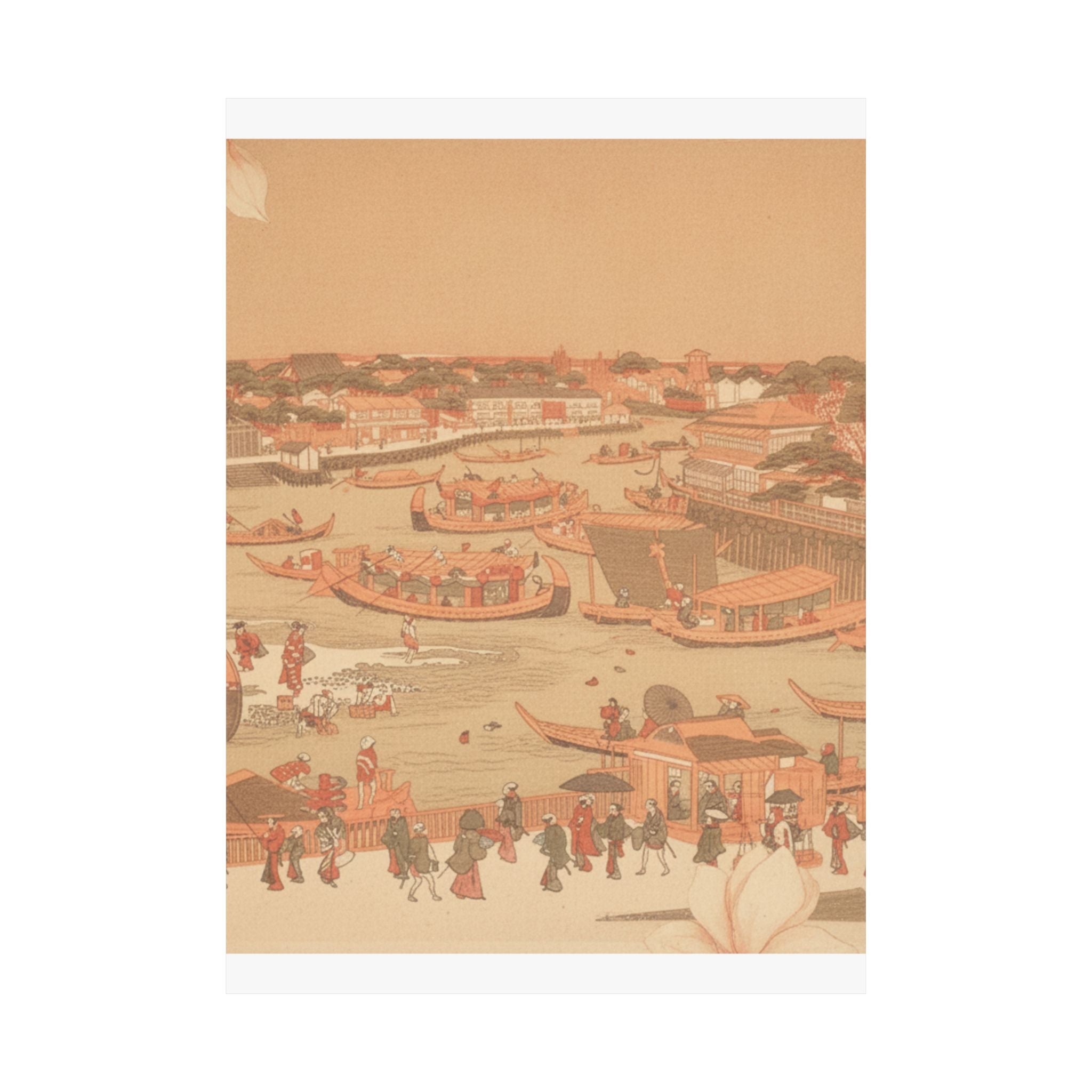 Southern Sunset — New Great Bridge At Naka Zu In Edo — Matte Poster