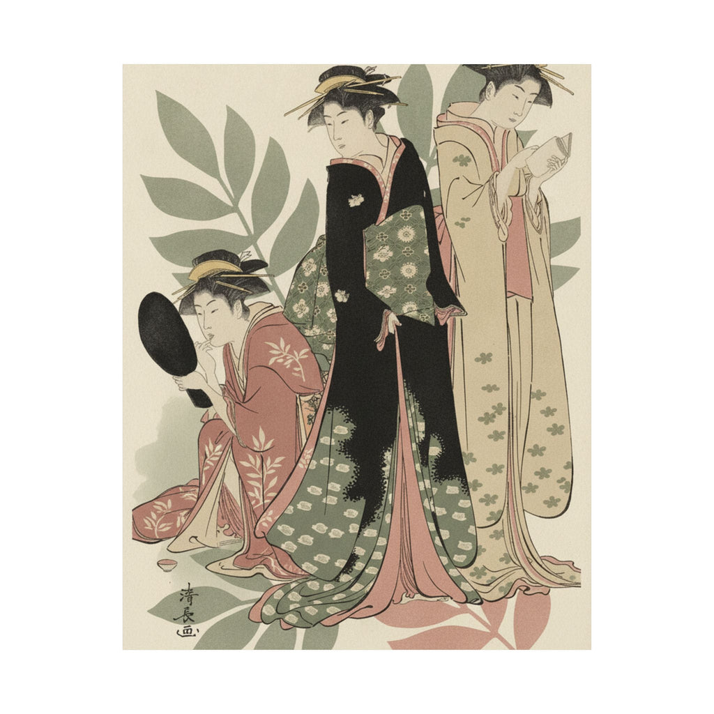 Botanical — Three Geishas Of Tachibana Street In Their Room — Matte Poster
