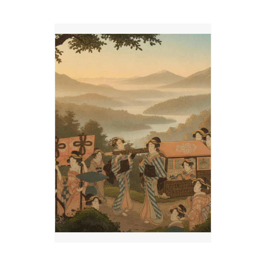 Scenic Nature — Promenade Of Famous Beauty Escorted By Many Female Attendants — Matte Poster