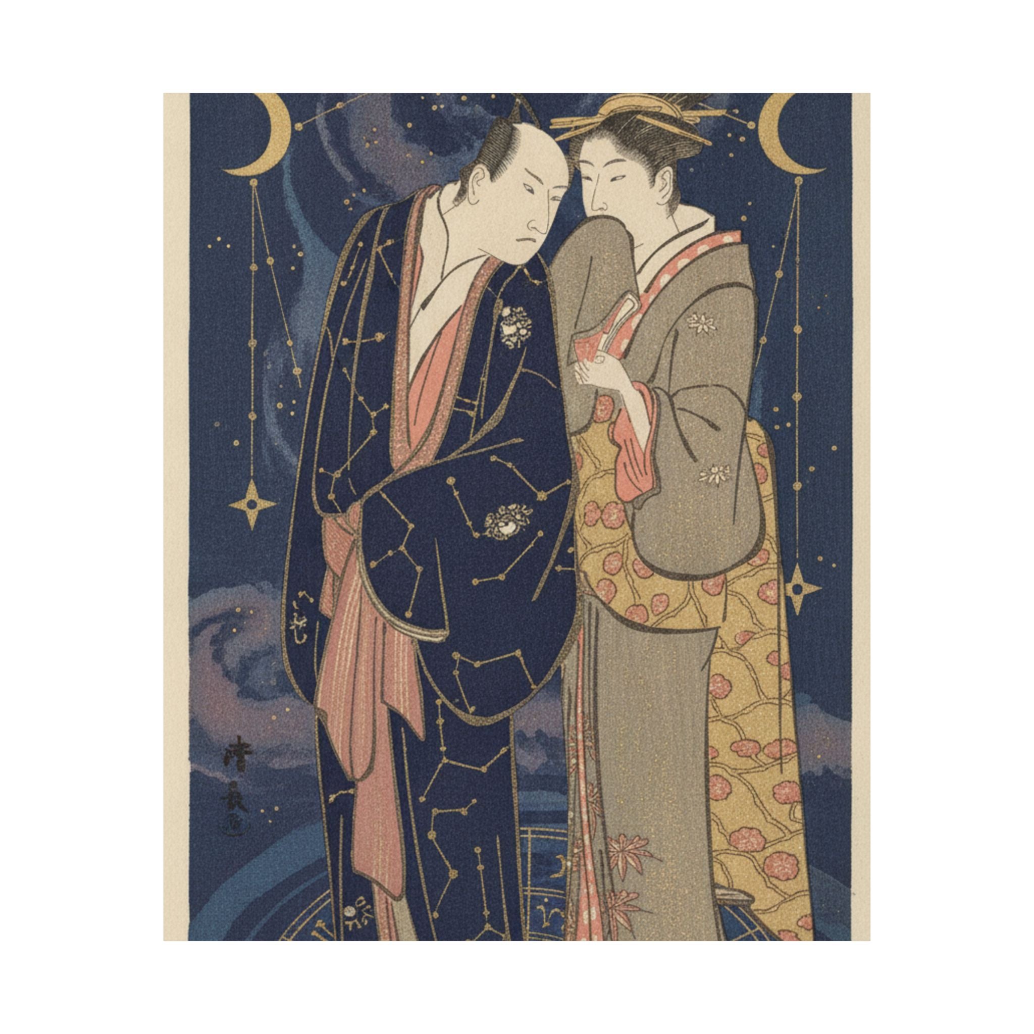 Celestial — Ichikawa Yaozo Iii With A Lady — Matte Poster
