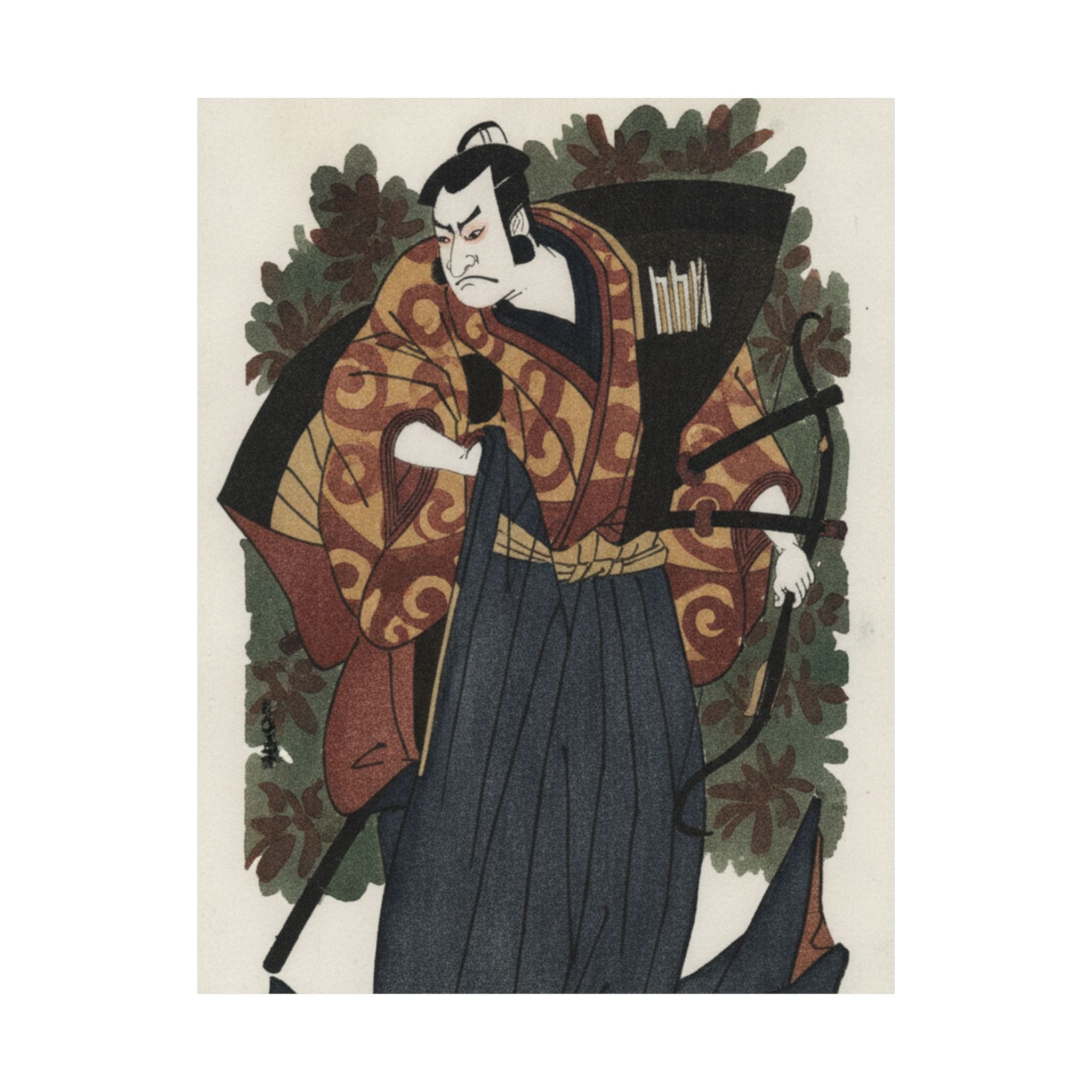 Watercolor — The First Nakamura Nakazo As A Man Of High Rank Attired In Naga-Bakama — Matte Poster