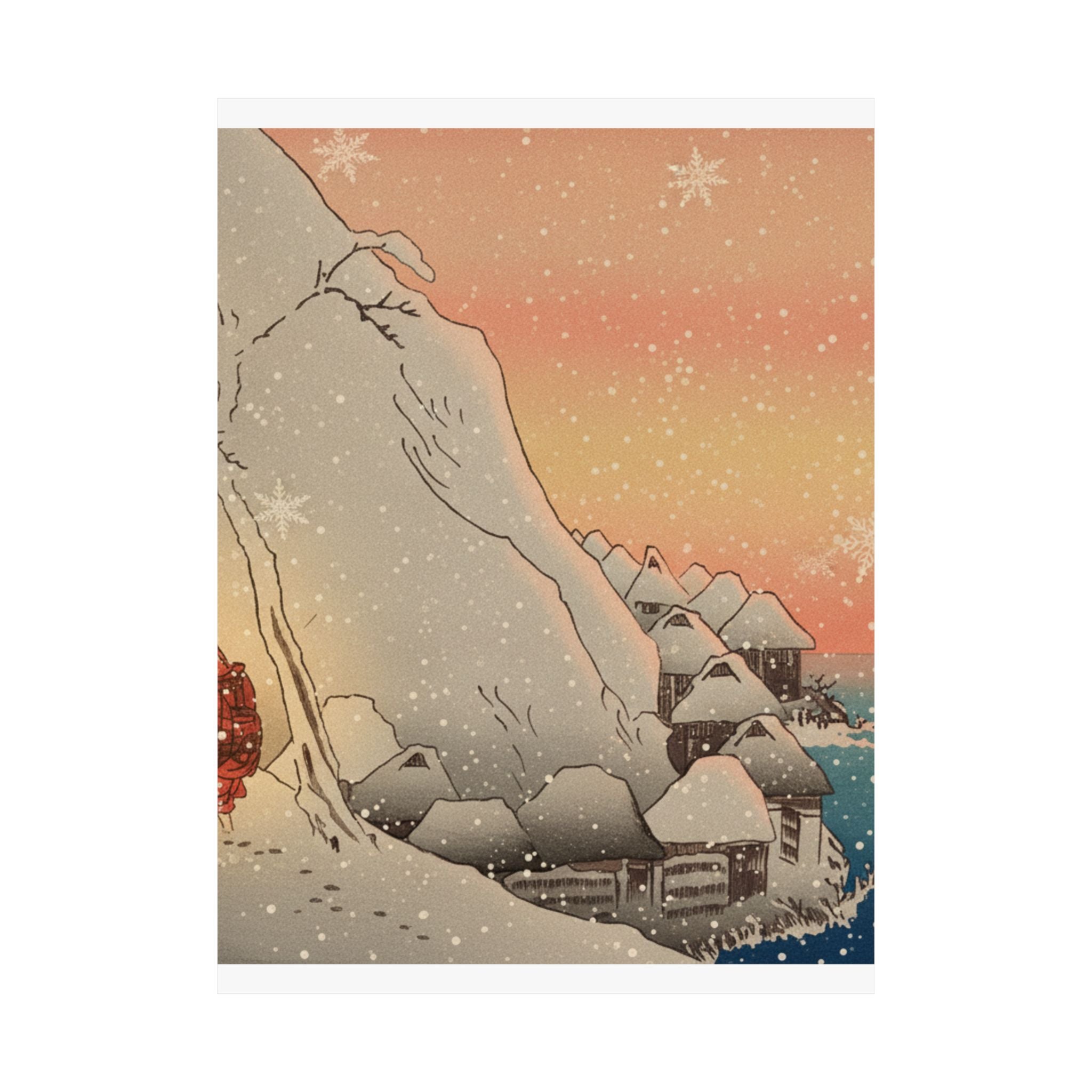 Southern Sunset — Nichiren In Snow At Tsukahara, Sodo Province — Matte Poster