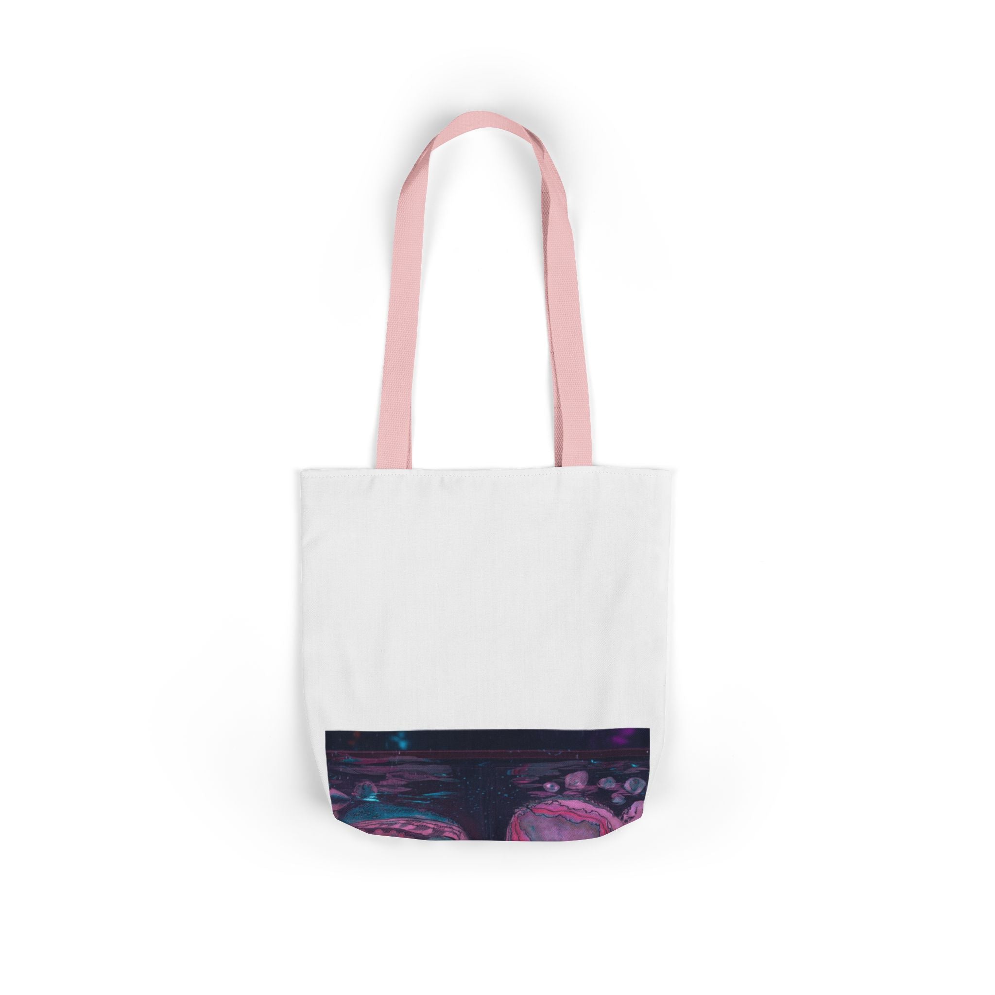Neon Night Glow Agate Abstract Photo Canvas Tote Bag