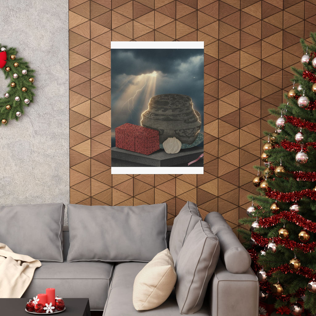 Dramatic Storm — Fire-Holder And Tea-Box — Matte Poster