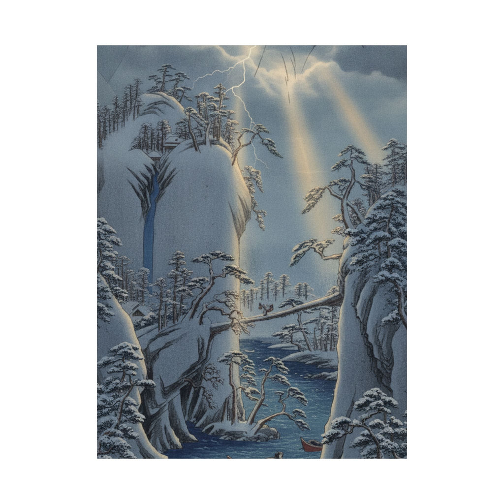 Dramatic Storm — River Gorge In Snow — Matte Poster