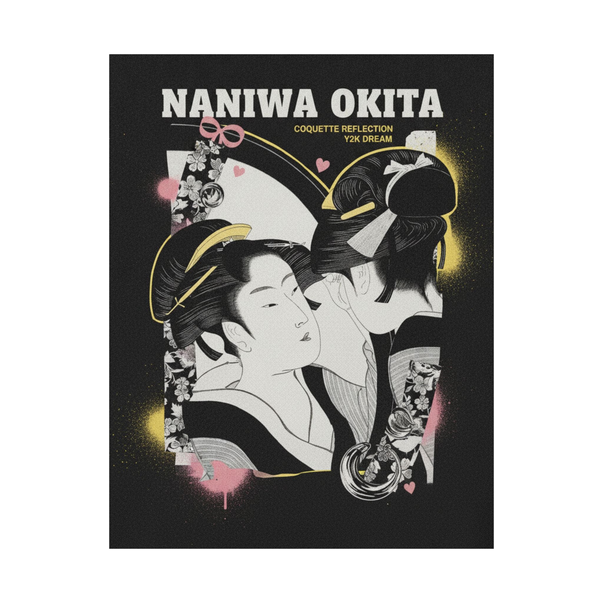 Streetwear Collage — Naniwa Okita Admiring Herself In A Mirror — Matte Poster