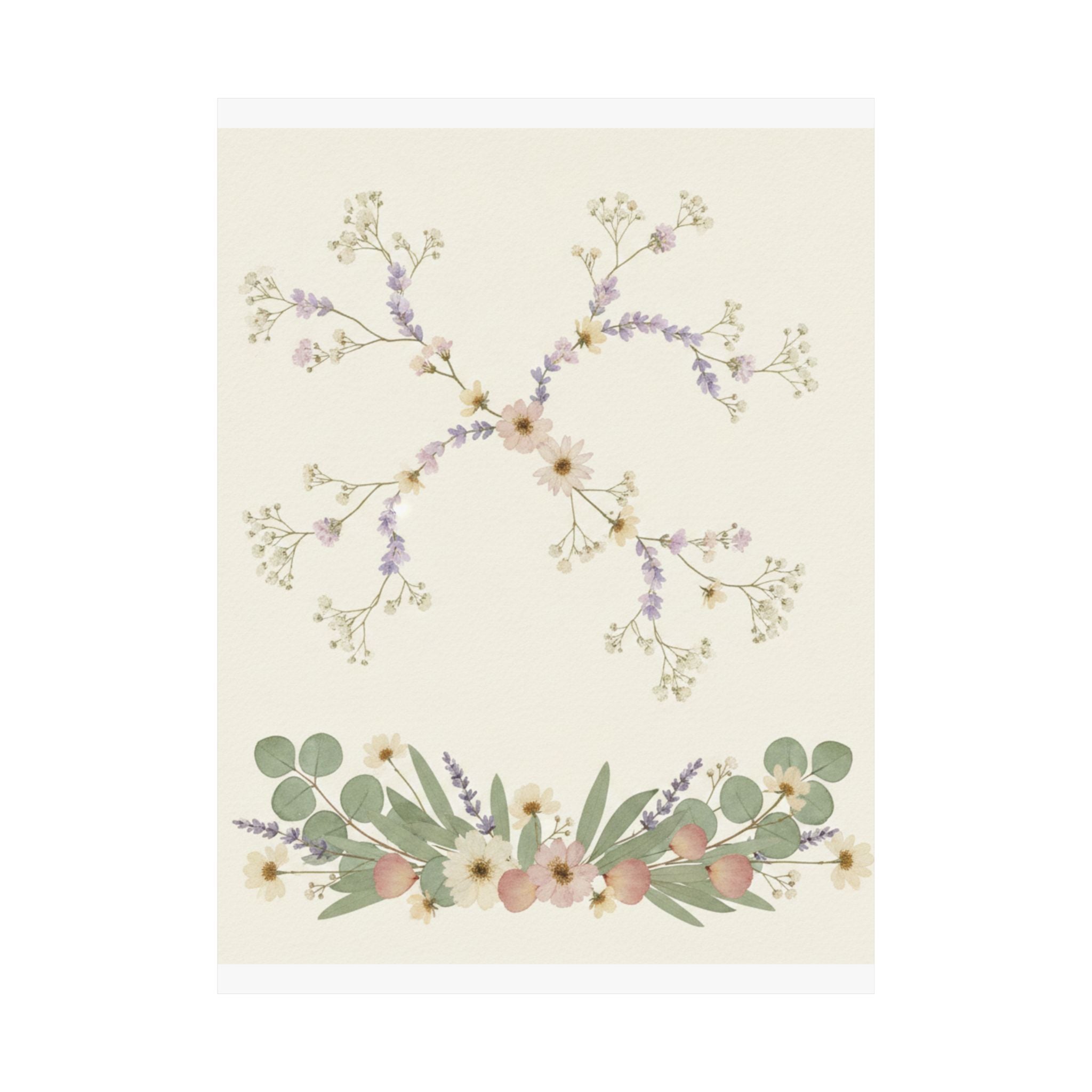 Pressed Lavender & Eucalyptus Garland Matte Poster