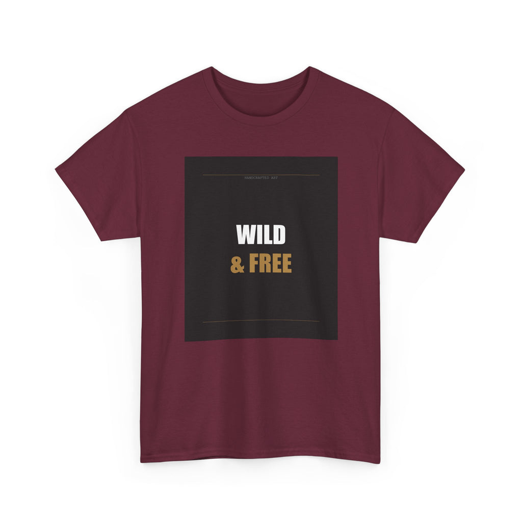 Wild & Free Two-Tone Minimal Typography Graphic Tee