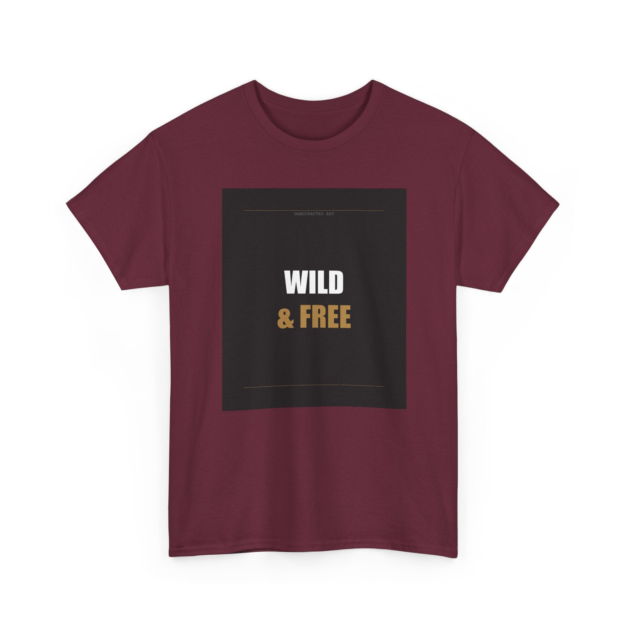 Wild & Free Two-Tone Minimal Typography Graphic Tee