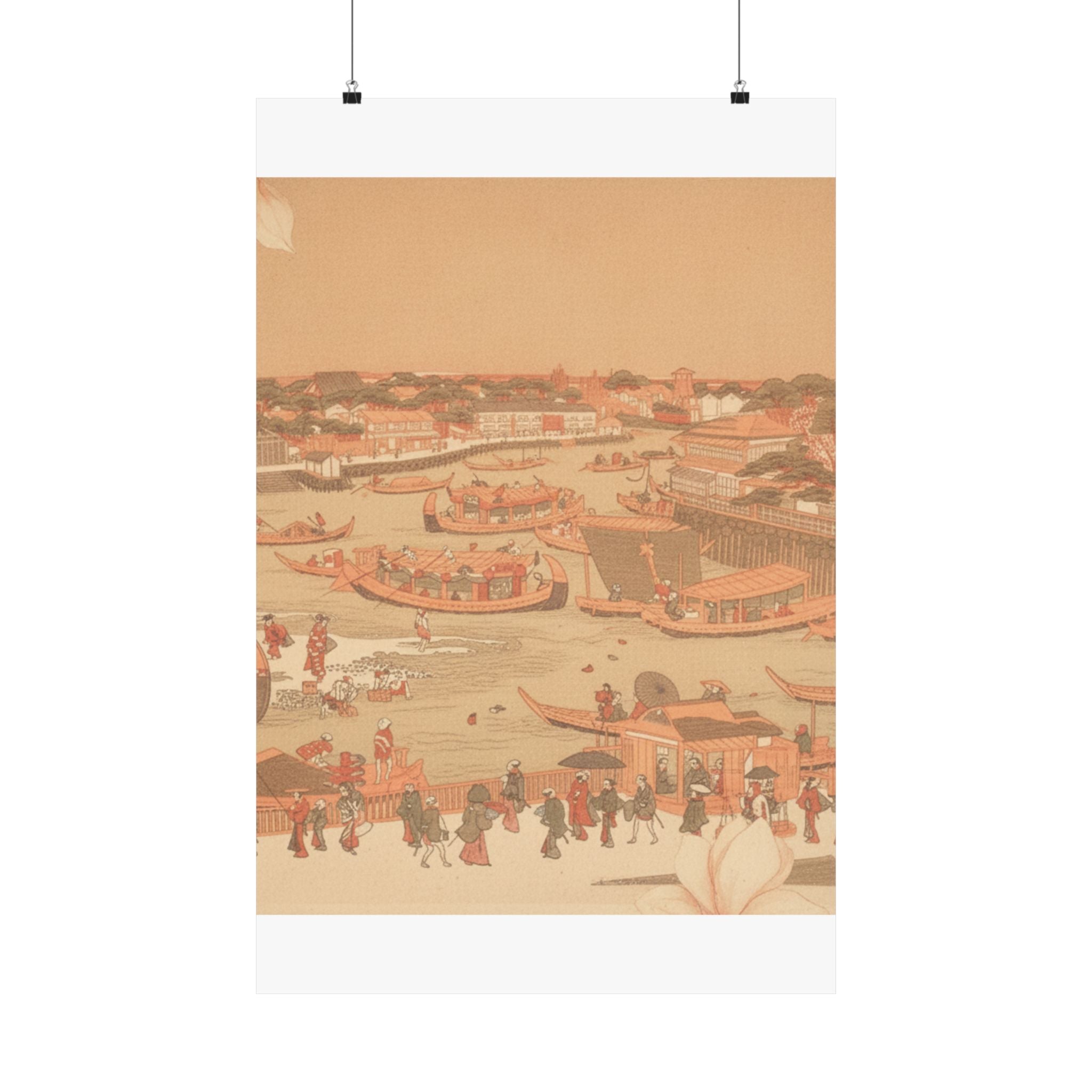Southern Sunset — New Great Bridge At Naka Zu In Edo — Matte Poster