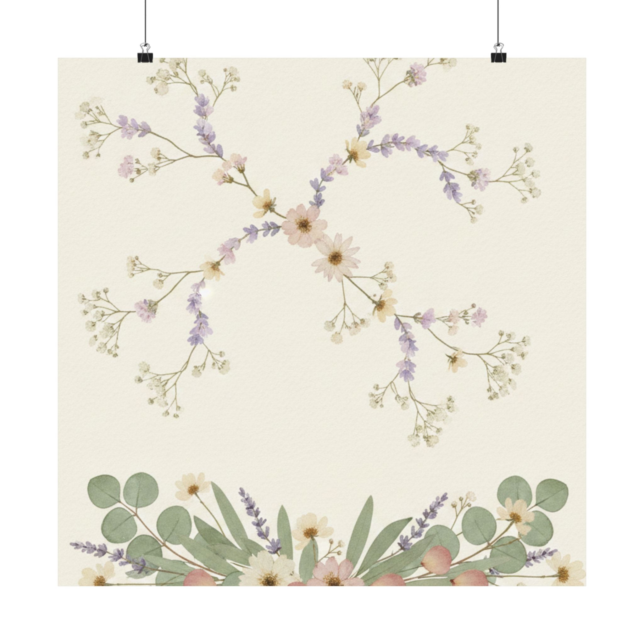 Pressed Lavender & Eucalyptus Garland Matte Poster