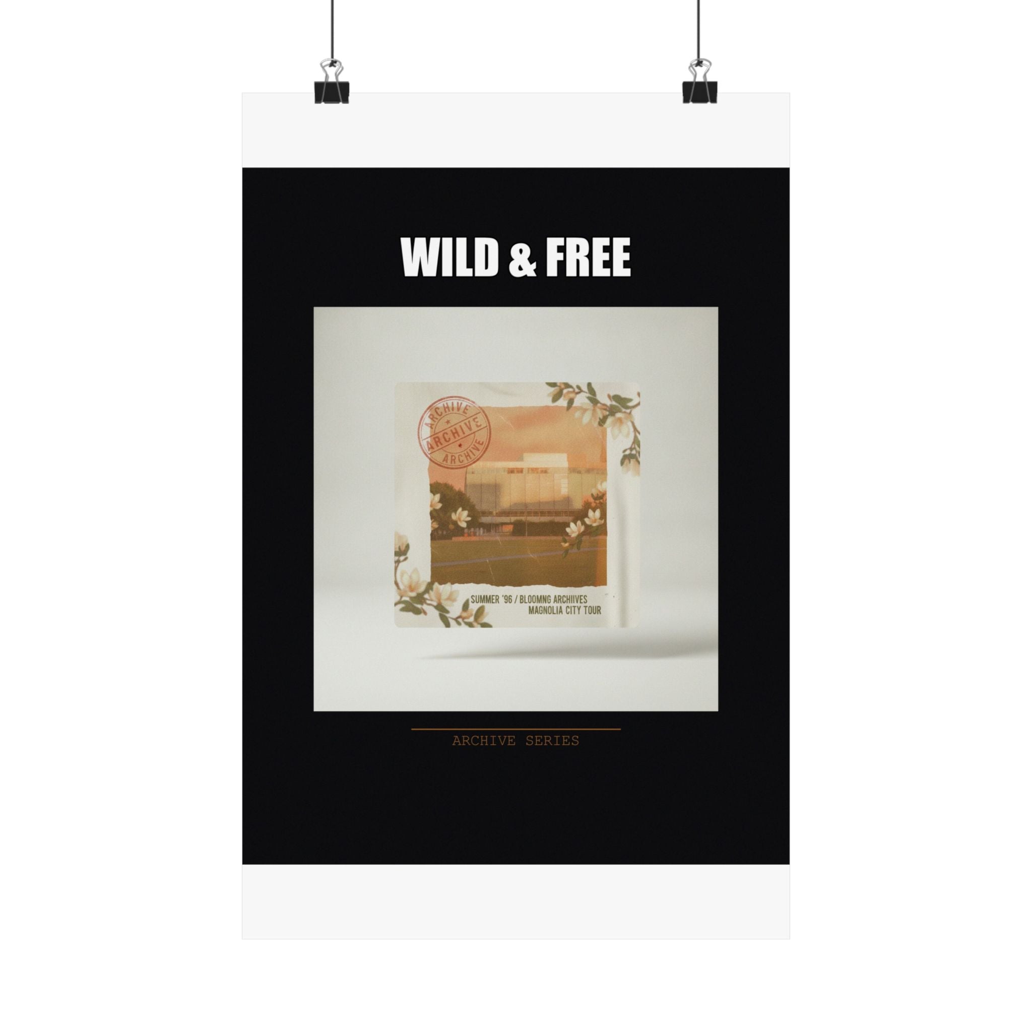 WILD & FREE Vintage Magnolia Archive Matte Poster