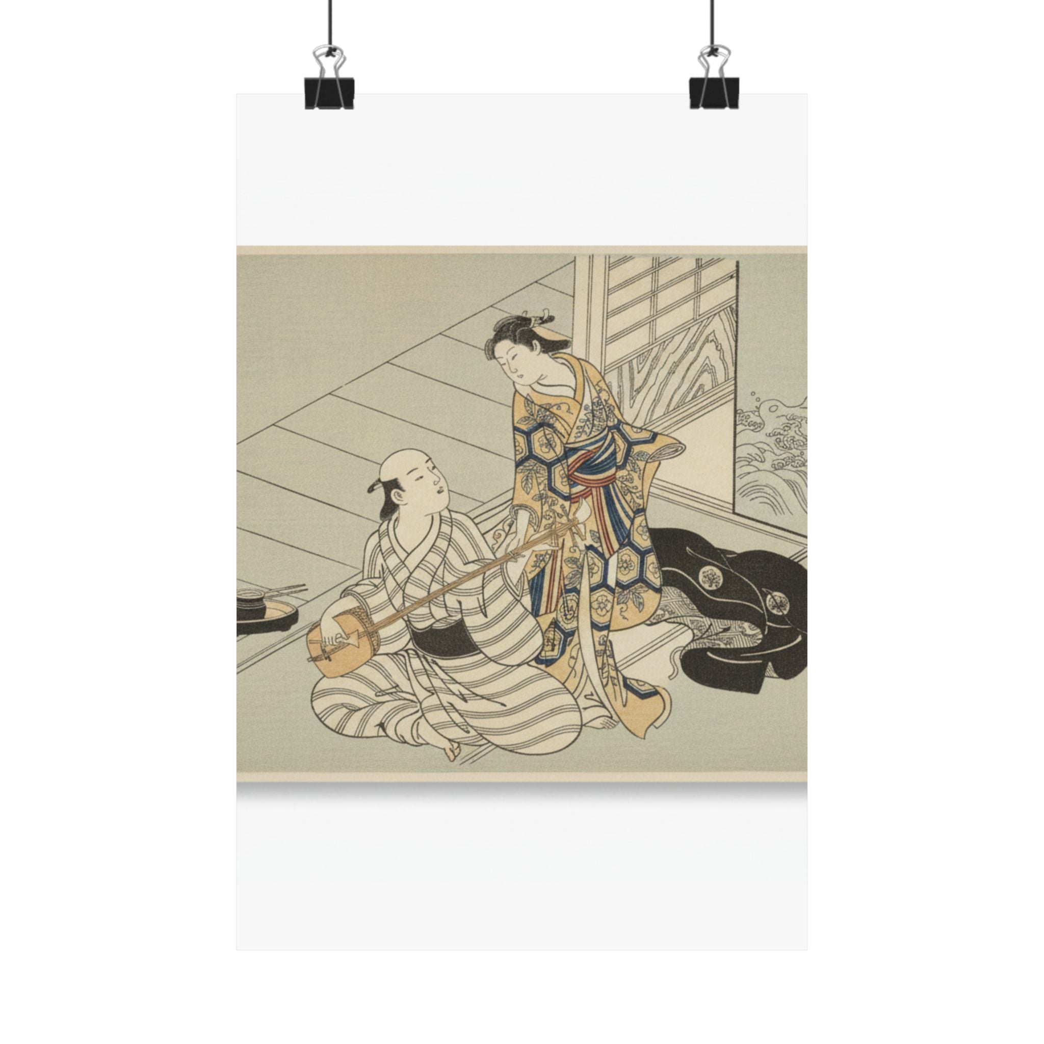 Ecommerce Main — Lady Interrupting Her Lover, Who Is Playing The Shamisen — Matte Poster