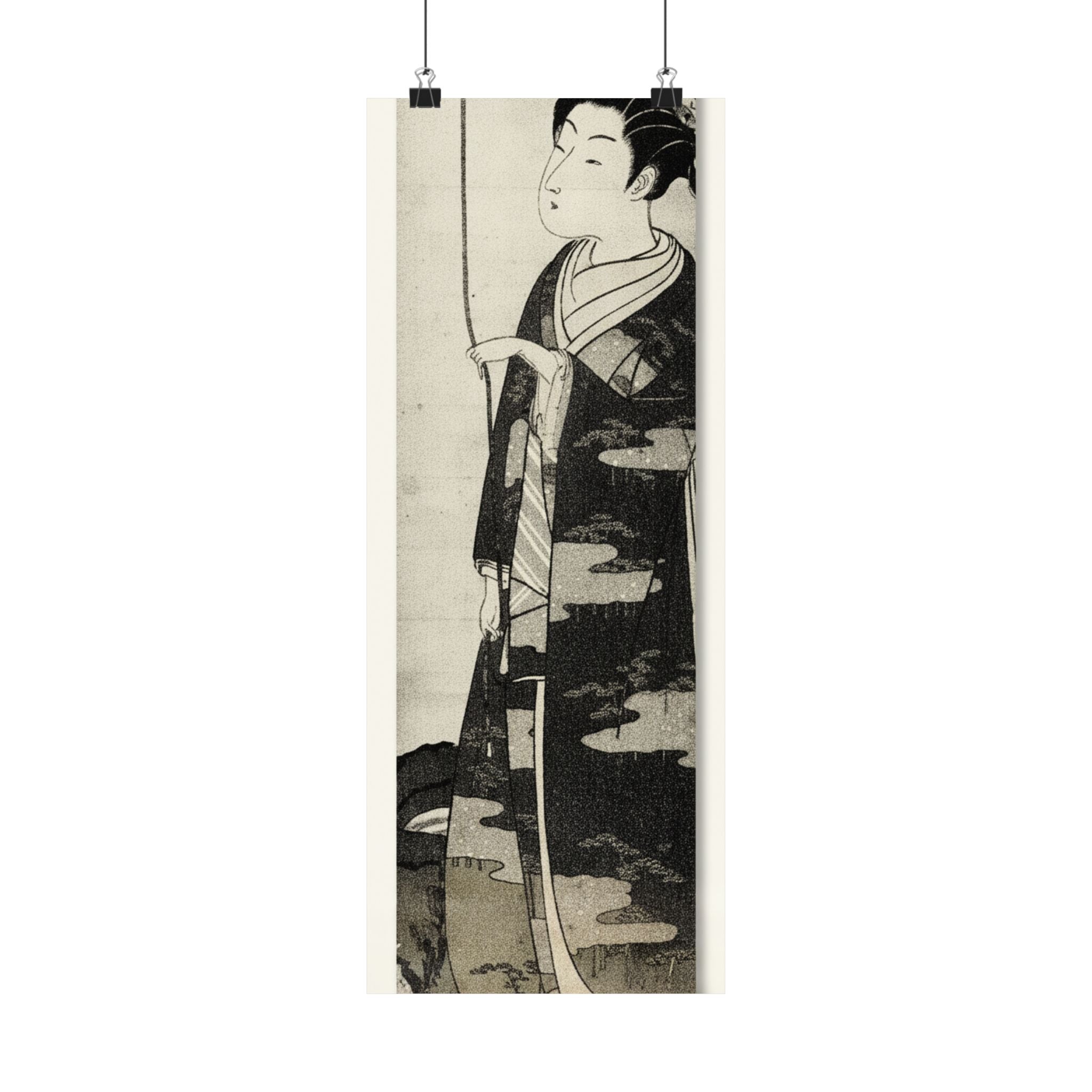 Ecommerce Main — A Woman Playing With A Monkey Which Has Climbed A Tree — Matte Poster