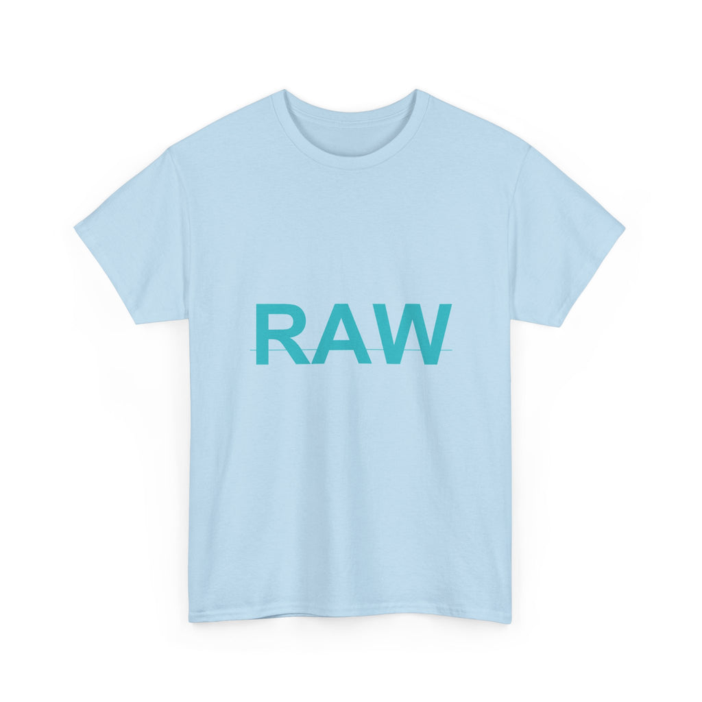 RAW Teal Block Letter Minimalist Statement Tee