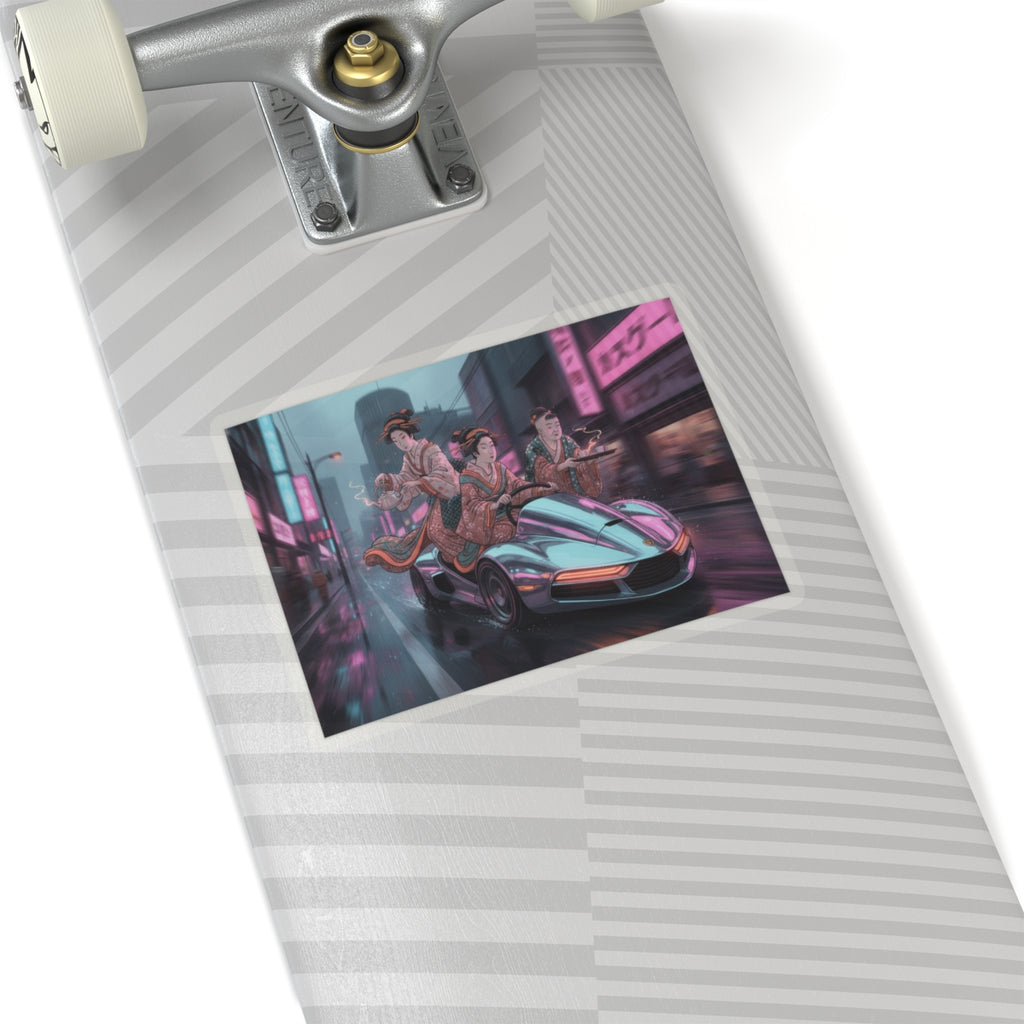 Fast Furious — Two Young Ladies Having Tea Attended By Elderly Servant — Kiss-Cut Sticker