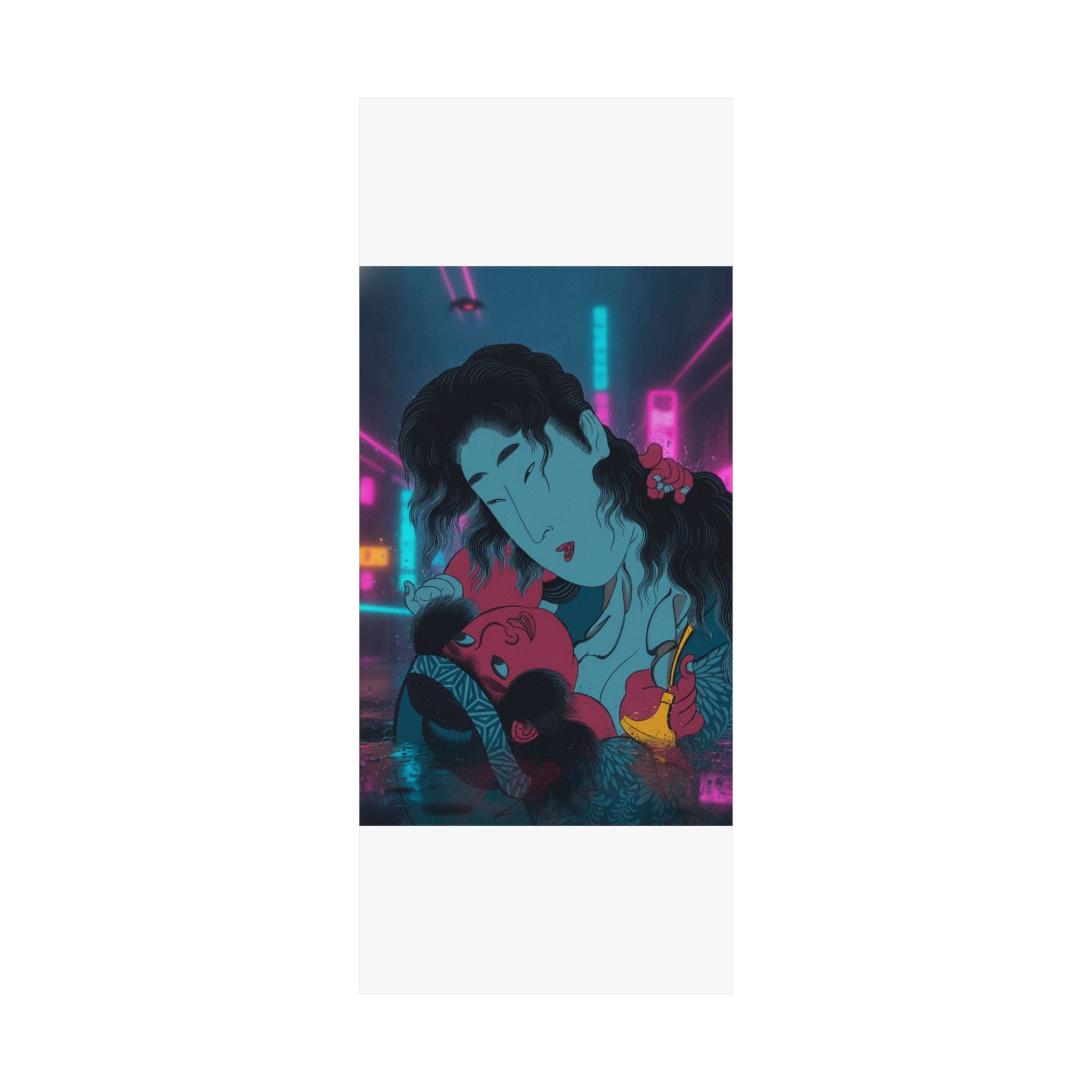 Neon Noir — Yamauba Playing With Kintarō — Matte Poster