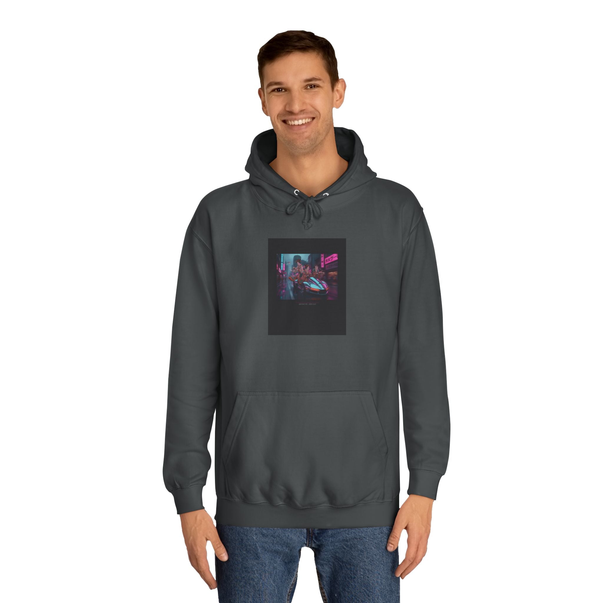 Neon Cyberpunk Street Racer Nightscape Hoodie