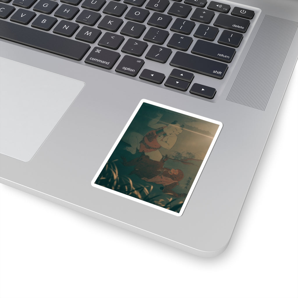 Cinematic — Boy And Monkey Playing — Kiss-Cut Sticker
