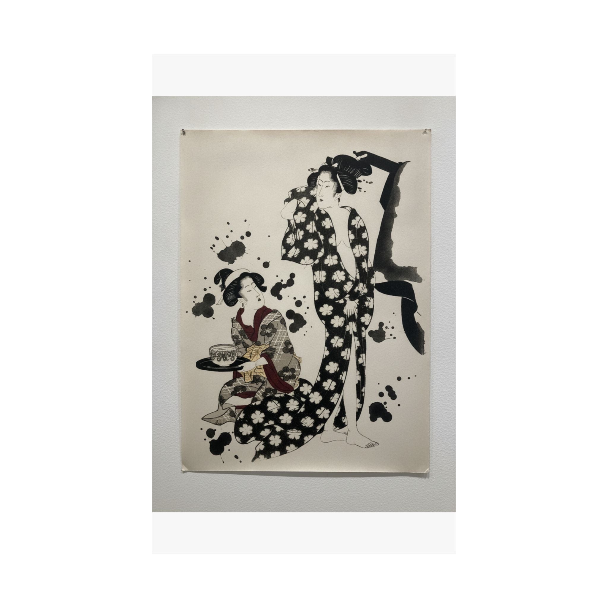 Watercolor — Young Woman Making Her Toilet — Matte Poster