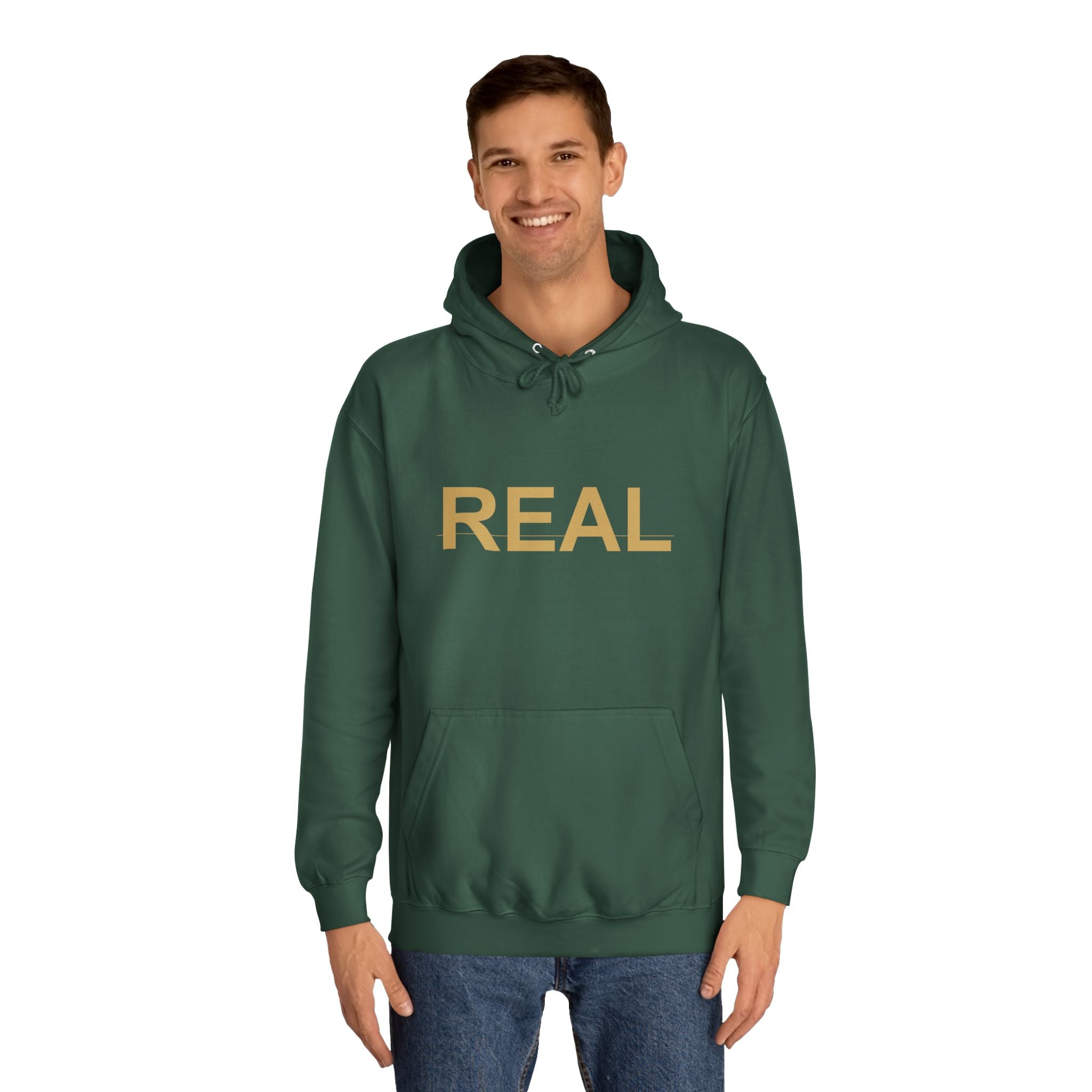 REAL Gold Block Letter Minimalist Statement Hoodie