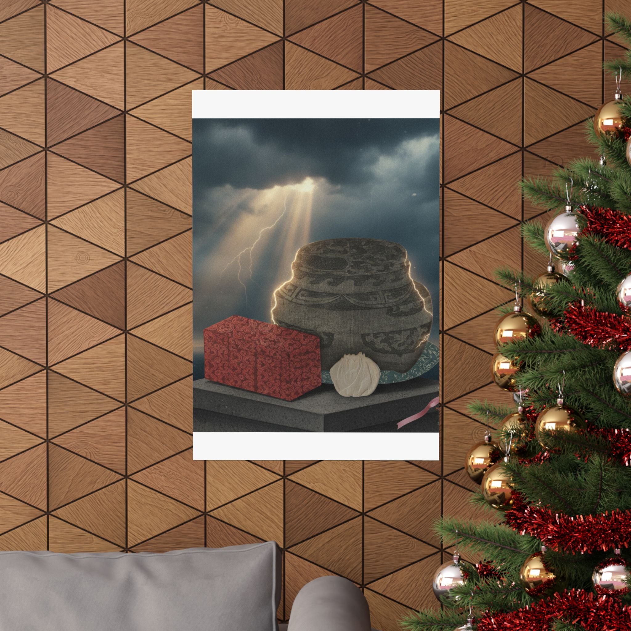 Dramatic Storm — Fire-Holder And Tea-Box — Matte Poster