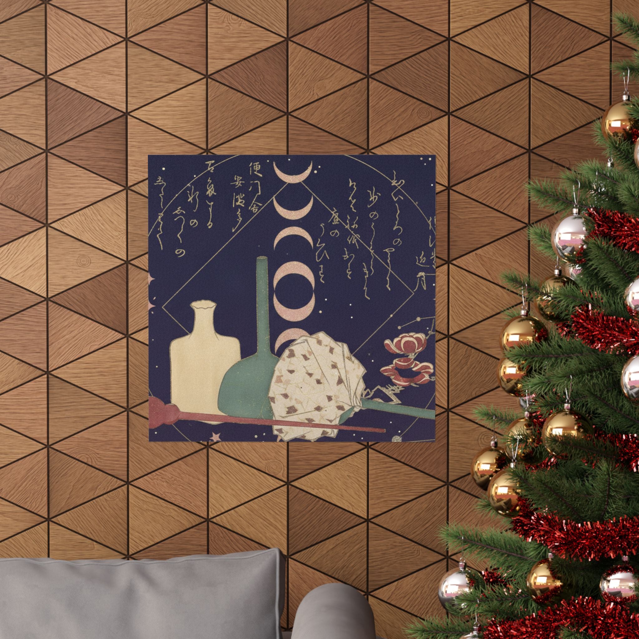 Celestial — Glass-Wares With Plum Blossoms — Matte Poster