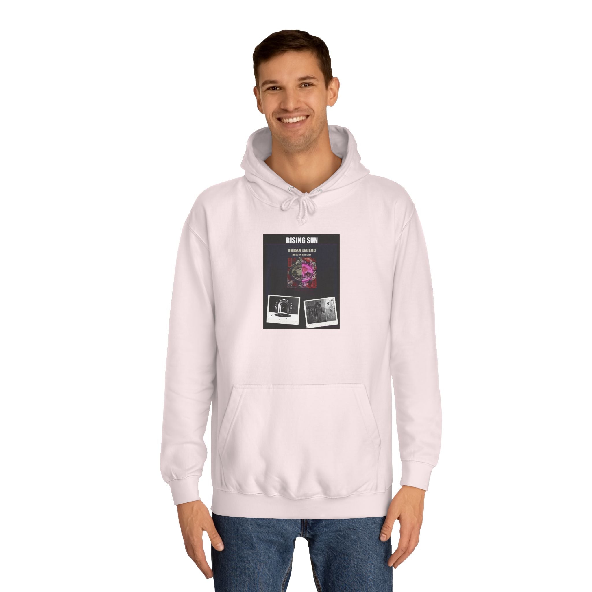 RISING SUN Magenta Night Poster Collage Hoodie