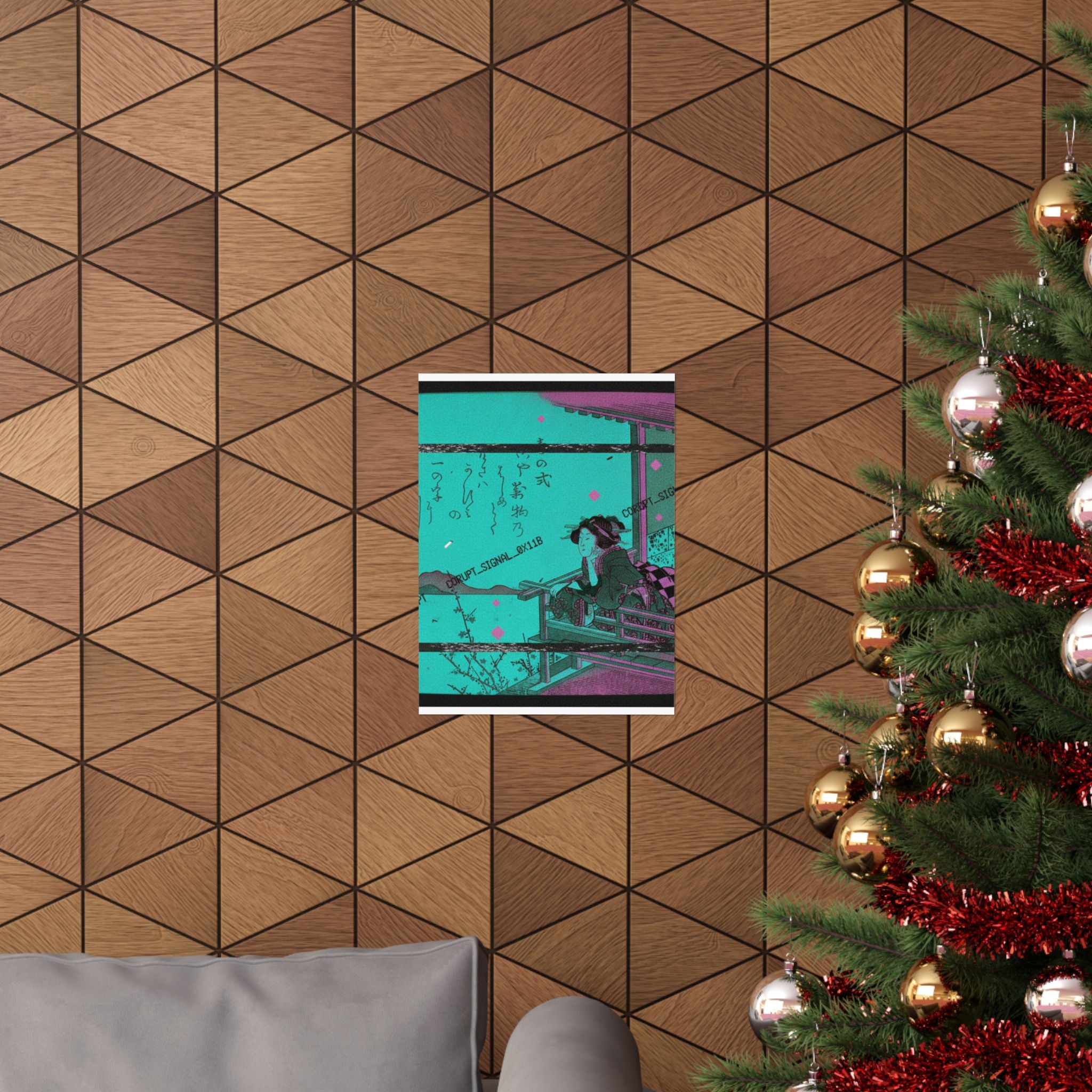 Glitch Culture — Courtesan Leaning On The Railing Of A Veranda — Matte Poster