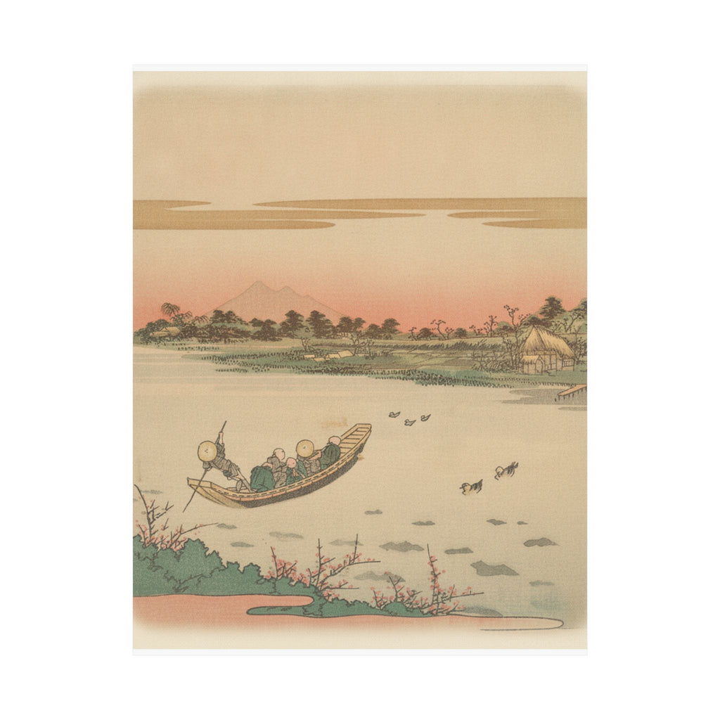 Southern Sunset — Boat Ferrying Across River — Matte Poster