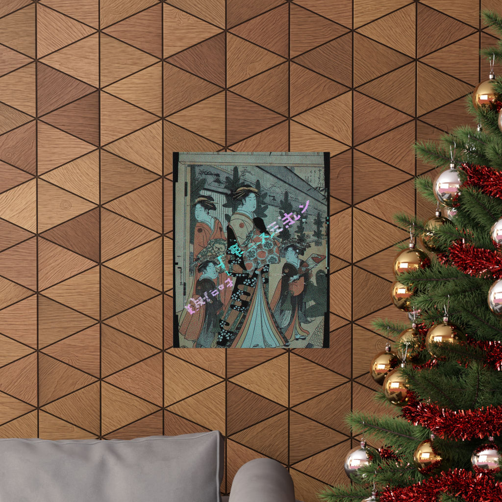 Glitch Culture — Two Oiran With Two Female Attendants In The Yoshiwara — Matte Poster