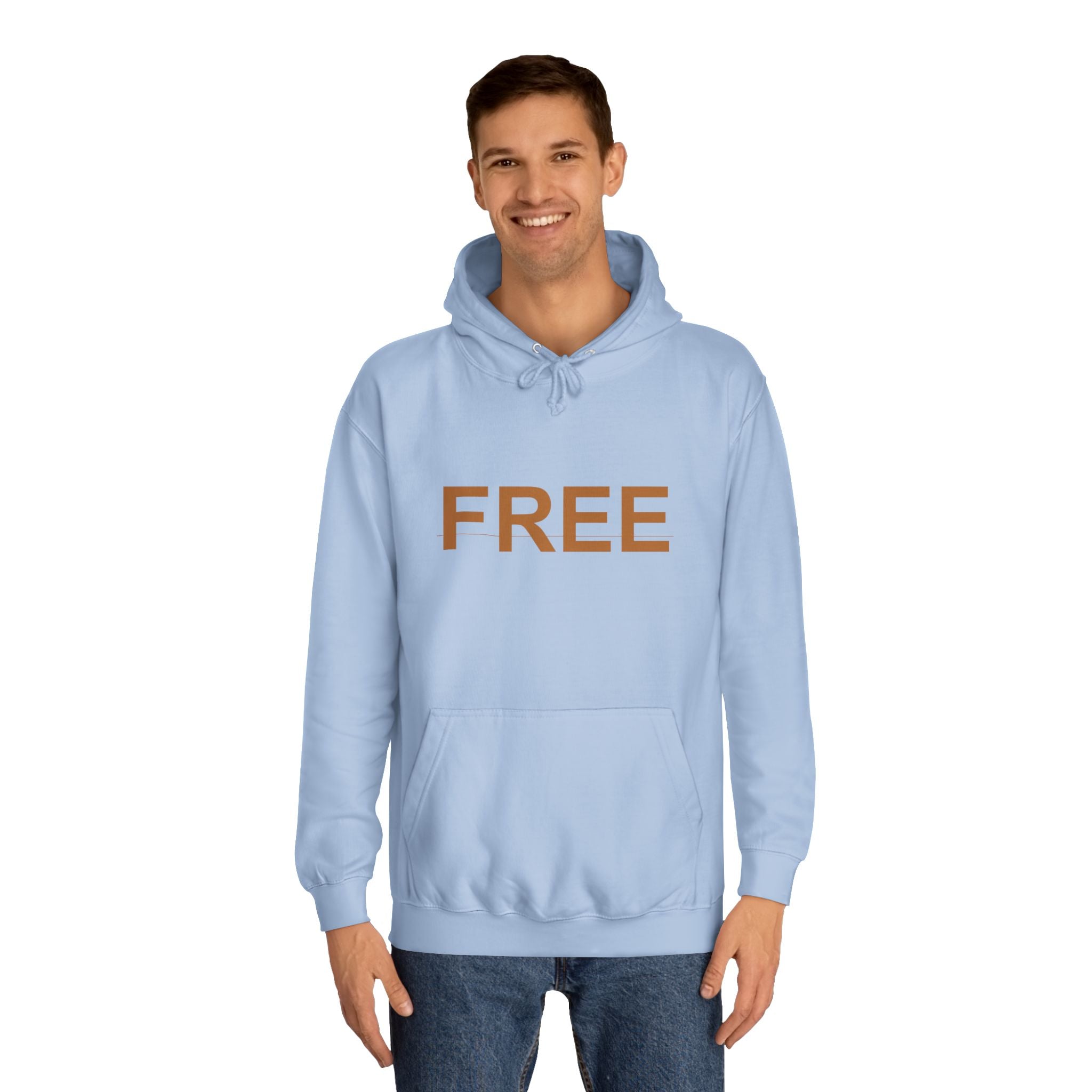 FREE Minimal Rust Lettering Statement Pullover Hoodie