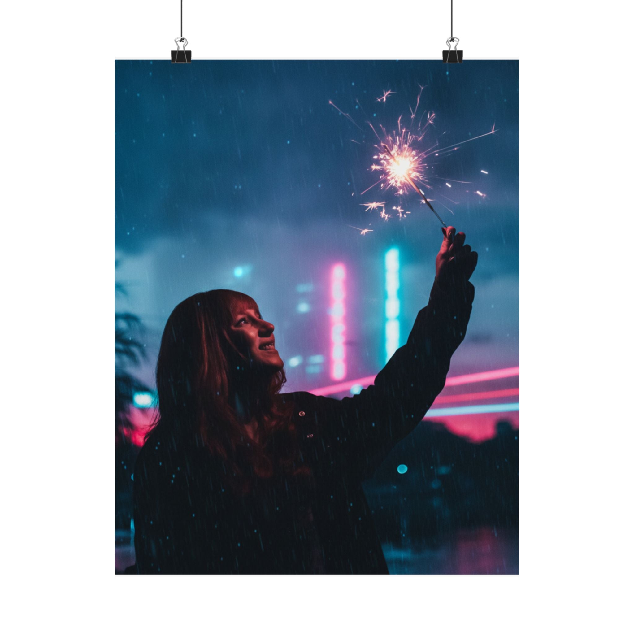 Neon Noir — Person — Matte Poster