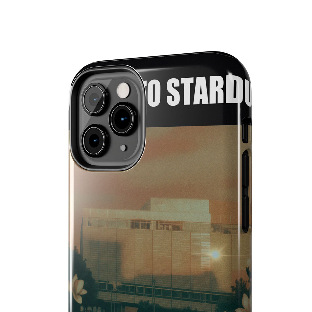 Dusk Brutalist Building and Daisies Photo Phone Case