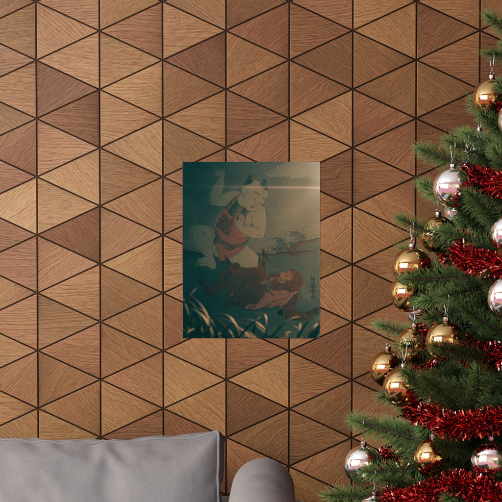 Cinematic — Boy And Monkey Playing — Matte Poster
