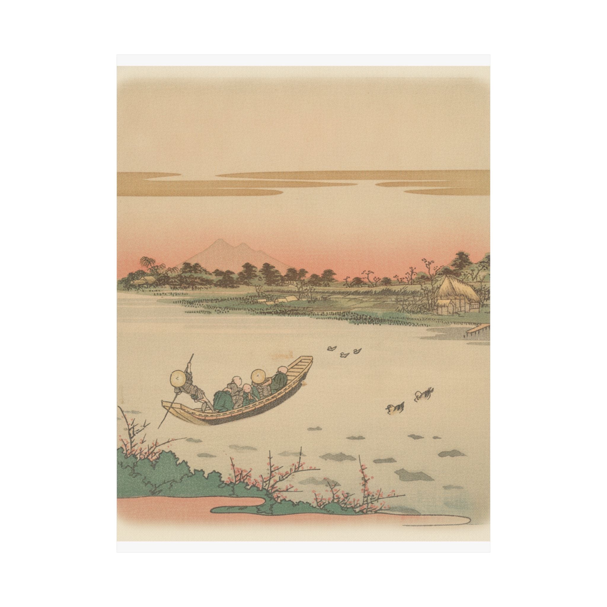 Southern Sunset — Boat Ferrying Across River — Matte Poster