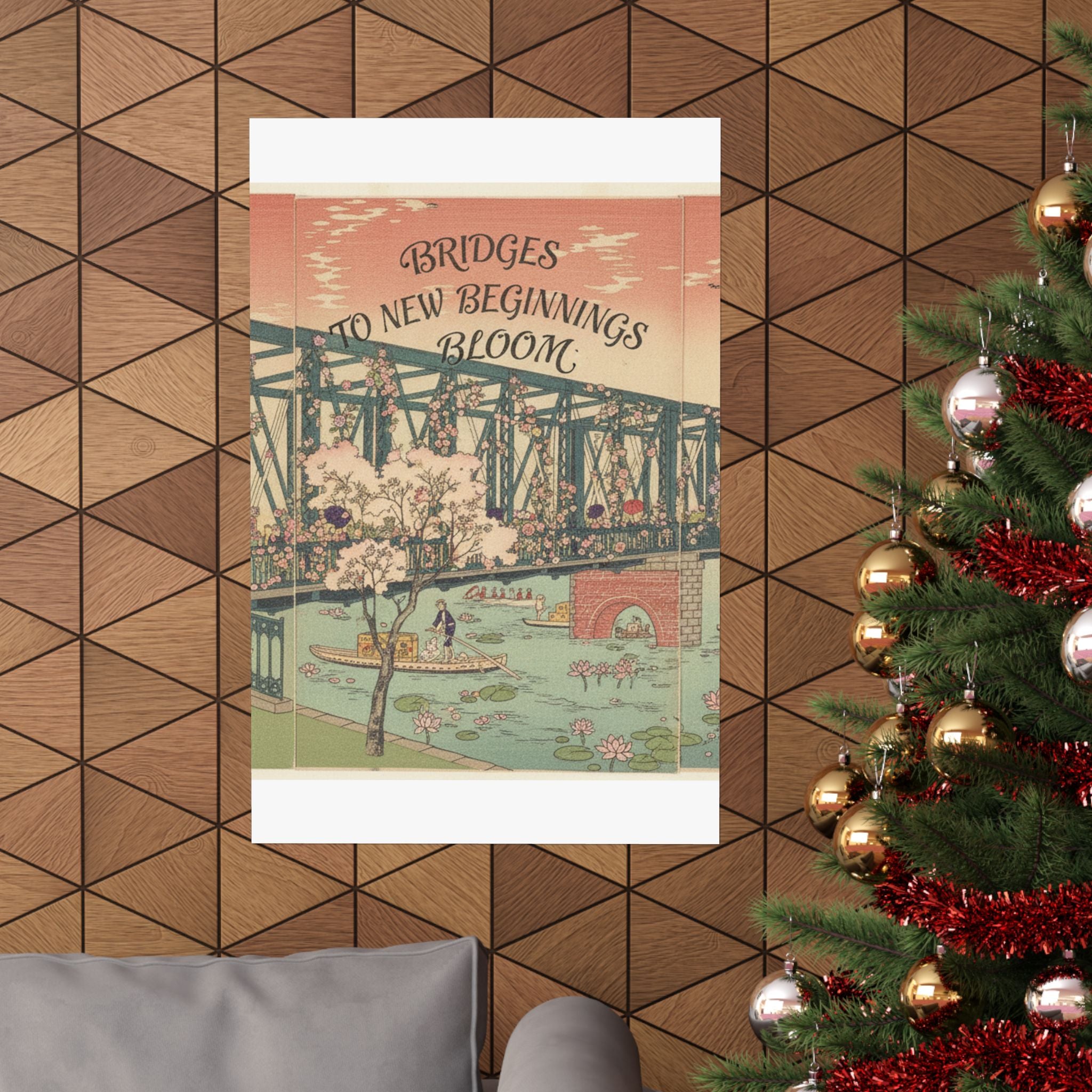 Affirmation — Illustration Of The Opening Of Azuma Bridge In Tokyo (Tokyo Meisho No Uchi Azuma — Matte Poster