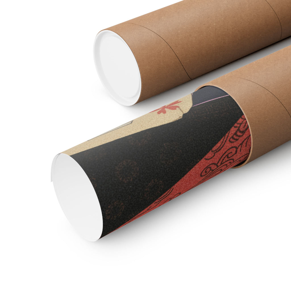 Japanese Street — Spectacles And Telescope With Cases — Matte Poster