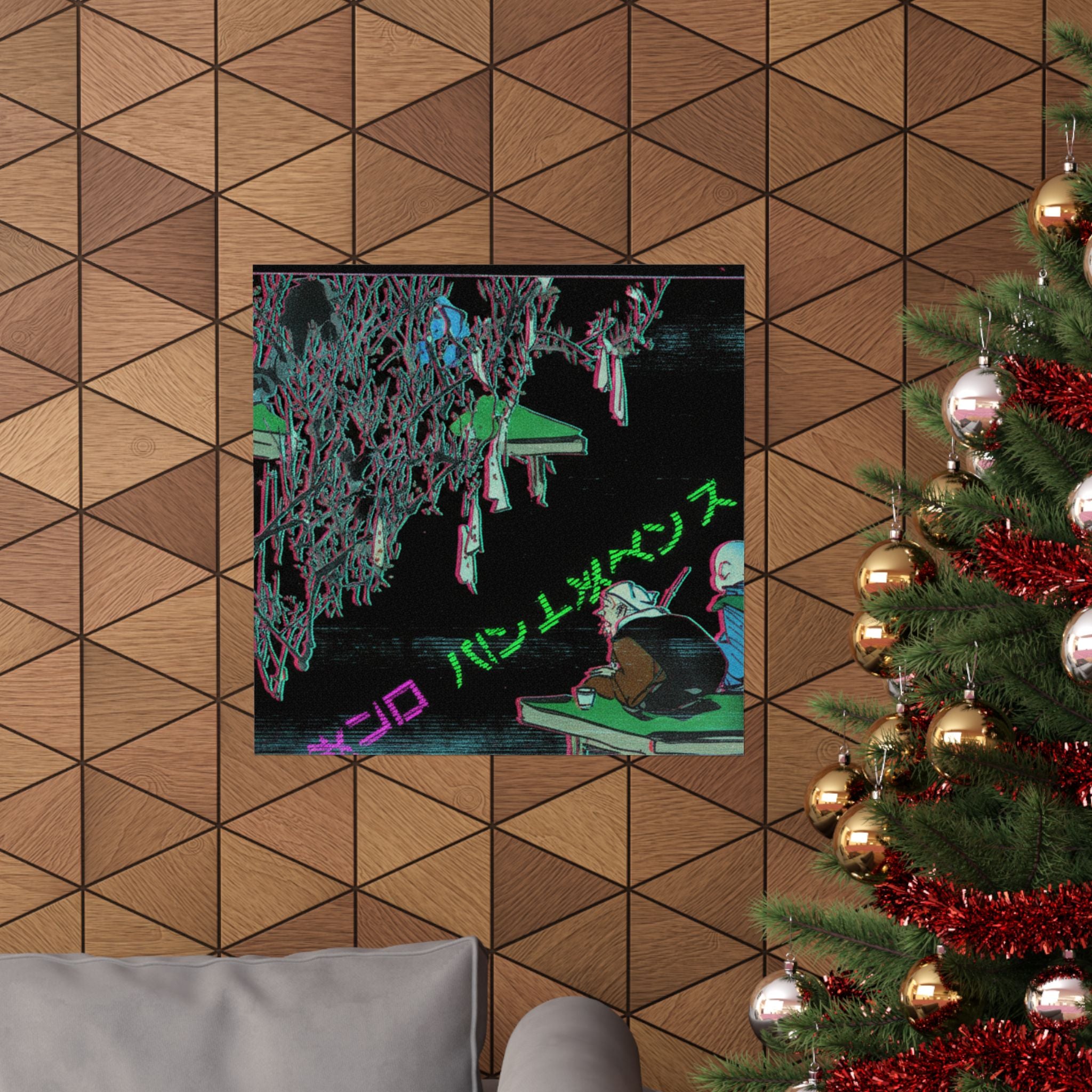 Glitch Culture — Two Pilgrims Gazing At A Tree Festooned With Prayers — Matte Poster