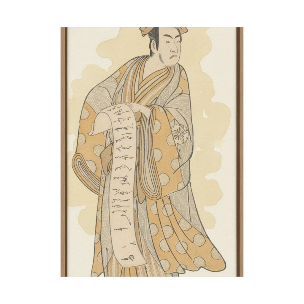 Watercolor — The Actor, Matsumoto Koshiro I 1674–1730 Reading A Letter — Matte Poster