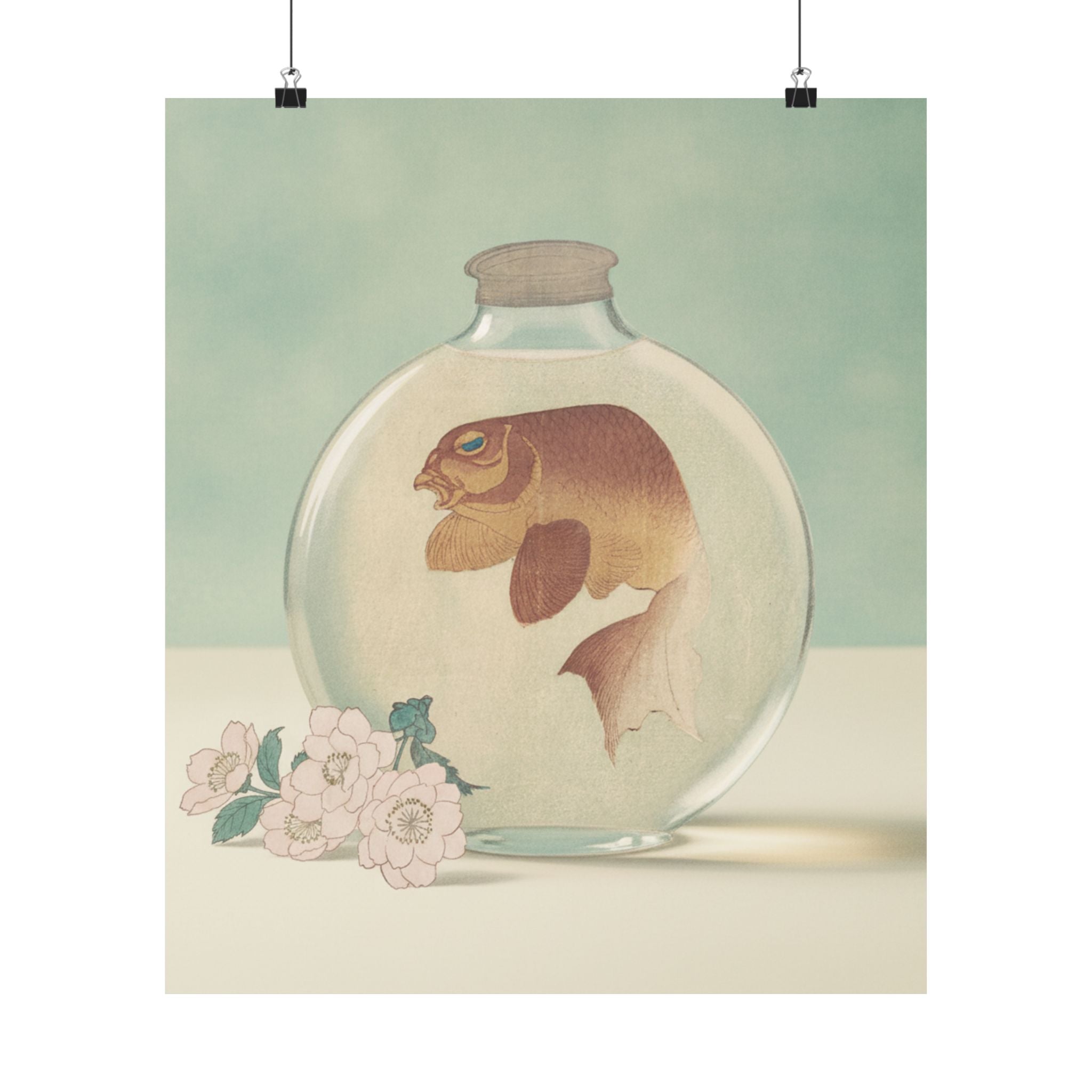 Product Marketing — Gold-Fish In A Glass Bottle — Matte Poster