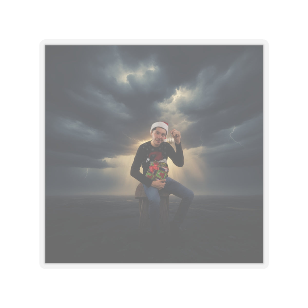 Dramatic Storm — Person — Kiss-Cut Sticker