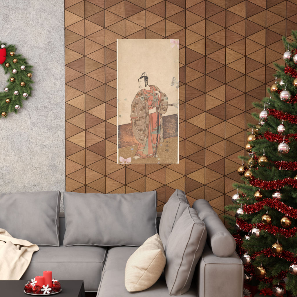 Ecommerce Main — The Actor Ichikawa Danjuro V Standing Inside Of A House And In Front Of An Engaw — Matte Poster