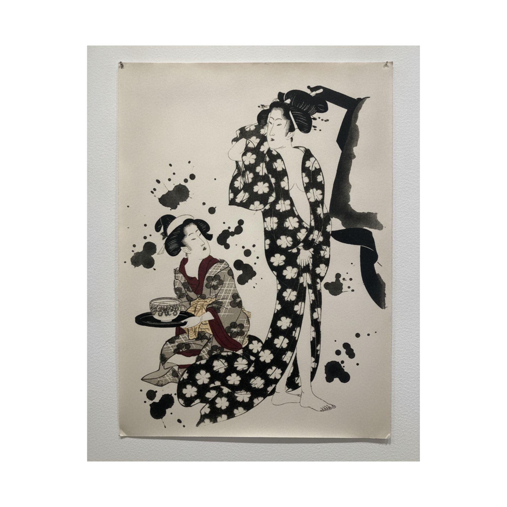 Watercolor — Young Woman Making Her Toilet — Matte Poster